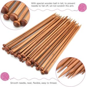 Agujas de Tejer de Madera, Pequeñas a Grandes, Resistentes, Suaves, Redondas, con Puntas Cónicas, Kit de Herramientas de Tejer Duraderas para Principiantes - Product Image 6