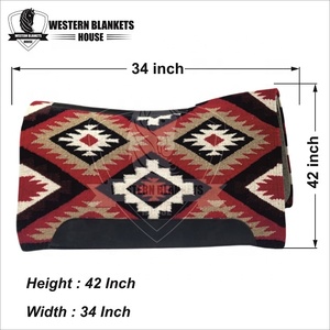 ผ้ารองอานม้าสไตล์ตะวันตกแบบทำมือ WESTERN BLANKETS HOUSE สำหรับขี่ม้าเดรสสาจ/กระโดดข้ามเครื่องกีดขวาง ผลิตจากผ้าขนสัตว์นิวซีแลนด์ 100% พร้อมซับในและเปลือกนอกทำจากขนสัตว์ - Product Image 5