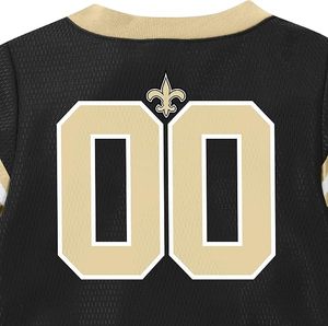 Body de Bebé de los New Orleans Saints, Negro, Malla, Número 00 Personalizado, Mono Deportivo Importado - Product Image 5