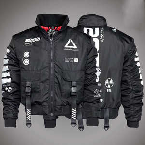 Chaqueta Cyberpunk Techwear para Hombre, Estilo Bomber Táctica, Cortavientos Urbana, Multibolsillos, Estilo Harajuku, Deportiva - Product Image 1