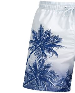 Shorts de Baño Personalizados para Hombre con Estampado de Palmeras, Secado Rápido, Shorts de Playa, Shorts de Verano, Cintura Elástica con Cordón Ajustable, Personalizados OE - Product Image 4