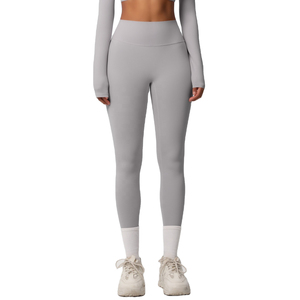 Leggings Deportivos de Cintura Alta, Flexibles, de Mezcla de Algodón, Sin Costuras, con Control de Abdomen, para Yoga y Ejercicio, para Mujer, Tendencia Actual - Product Image 1