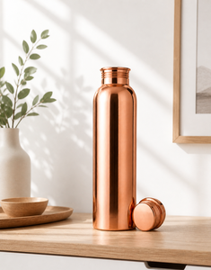 Copper <b>Disposable</b> Water Bottle 1 Liter Eco-Friendly Double Wall Large Capacity Wholesale Bulk Export - Product Image 1