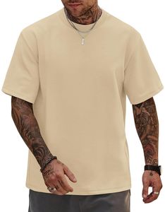 Men <b>Acid</b> Wash Tee Oversized <b>Drop</b> Shoulder Boxy Fit Short Sleeve Casual Cotton Loose Fit Streetwear Top top mens oversized boxy - Product Image 3