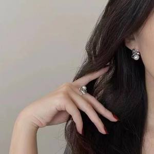 Pendientes de Perlas de Agua Dulce Estilo Estrella, Agujas de Plata S925, Venta al por Mayor de Joyería de Agua Dulce de Zhuji - Product Image 4