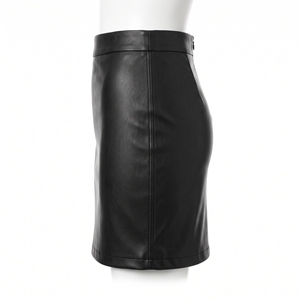 Jupe mini en similicuir pour femme, style décontracté et audacieux, en cuir PU, fabrication OEM ODM, vente en gros, logo personnalisé, faible MOQ - Product Image 1