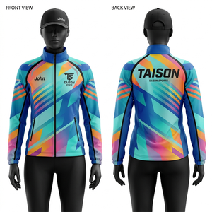 Veste d'entraînement de rugby pour femmes, 240 GSM, polyester interlock premium, vert marine, panneaux blancs, impression par sublimation personnalisée, logo. - Product Image 6