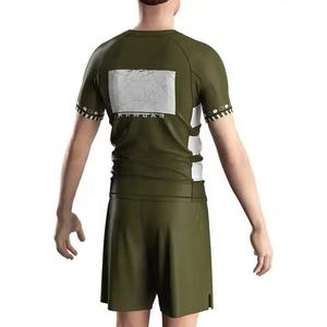 Professional Short Sleeve MMA Rashguard BJJ Compression Shirt Men's <b>Grappling</b> Training Top Sports Gym Fitness Wear - Product Image 4