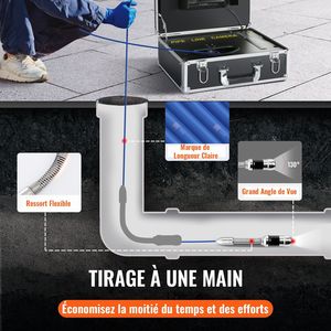 Endoscopio Industriale Impermeabile IP68 da 30 m/100 ft con Schermo da 7 Pollici, Telecamera per Ispezione Fognature e Tubazioni con Funzione DVR, 12 LED Regolabili - Product Image 5