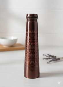 Bouteille d'eau en cuivre pur écologique, finition antique gravée, artisanale, 1000 ml, couleur personnalisable - Product Image 2