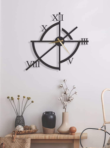 European Design and Fineshed Quality Golden and Black Decorative Metal Wall <b>Clock</b> for Home Decor Digital Luxury Home Livi - Product Image 4