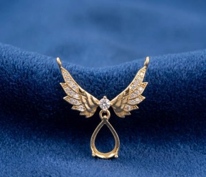 Pendentif semi-monté en argent sterling 925, taille poire 8x6mm, avec sertissage à griffes pré-découpé, pour création de bijoux DIY - Product Image 6