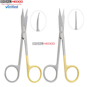 ชุดกรรไกรผ่าตัดเยอรมันแบบแมนนวล สแตนเลสสตีล แบบตรงและแบบโค้ง ขนาด 13 ซม. สองอัน ใบมีดหยักแบบซุปเปอร์คัท สำหรับตัดเยื่อเหงือก - Product Image 3