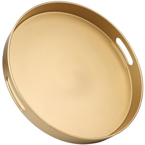 Plateau de service artisanal en bois d'acajou avec incrustation dorée - Vente en gros - Product Image 2