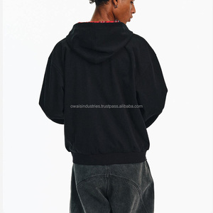 Veste à capuche zippée réversible à double couche, coupe courte et carrée, à carreaux, délavée à l'acide, personnalisée, pour un port double, de fabricants spécialisés dans la production rapide - Product Image 6