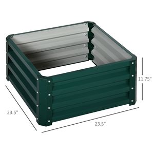 Lot de 2 bacs à plantes carrés en métal galvanisé à fond ouvert, jardinières surélevées, cadre en acier résistant aux intempéries, anti-rouille, faciles à assembler - Product Image 3