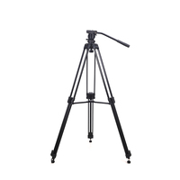 Trépied vidéo professionnel en alliage d'aluminium avec roues, charge utile de 5 kg, tête de trépied portable étanche, support d'écartement pour appareil photo, stock entrepôt américain