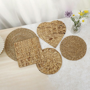Manteles individuales de jacinto de agua tejidos a mano estilo rústico, en forma de corazón, para mesa de comedor, de Vietnam - Product Image 3