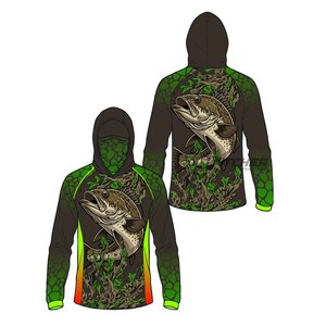 Fishing Hooded Shirts Bulk Order <b>Lightweight</b> Breathable Waterproof Printed Sun <b>Hoodie</b> Long Sleeve UPF 50+ Quick Dry for Anglers - Product Image 6