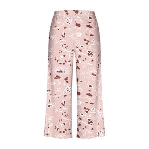 Women's <b>Three</b> <b>Quarter</b> <b>Length</b> Polyester Printed Wide Leg Floral Pants Mid Waist Elastic Breathable Loose Fit <b>Summer</b> Casual Style - Product Image 4