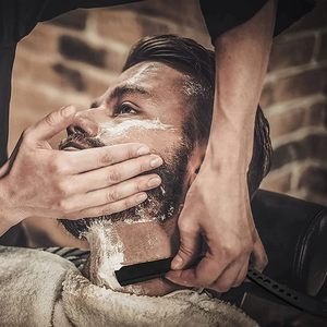 Rasoir de barbier professionnel en acier inoxydable poignée fantaisie rasoir de barbier à bord droit pliant rasoirs manuels de couleur noire - Product Image 6