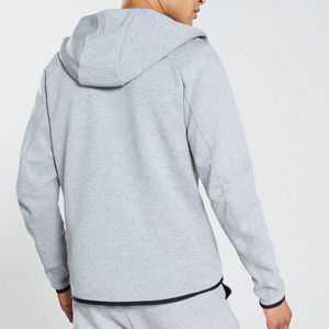 Ensemble de survêtement d'hiver pour homme, couleur unie, respirant, veste zippée et pantalon de jogging, tenue décontractée pour la salle de sport - Product Image 4