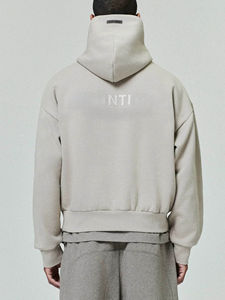 เสื้อฮู้ดดี้ OEM ทรงผู้ชาย ป้ายยางยืด ผ้าคอตตอนฟลีซเนื้อหนัก เสื้อฮู้ดดี้สำหรับผู้ชาย ทรงโอเวอร์ไซส์ เสื้อสเวตเชิ้ตทรงหลวมสำหรับผู้ชาย - Product Image 2