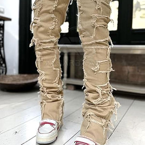 กางเกงยีนส์ดีไซน์ล่าสุดสำหรับผู้ชาย บริการ OEM คุณภาพสูง กางเกงยีนส์ขาดๆ สำหรับผู้ชาย - Product Image 2