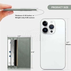 Tarjetero de Cuero Ligero para Hombre, Diseño Personalizable, Alta Calidad, Venta al Por Mayor, Duradero, Tarjetero de Cuero Económico - Product Image 2