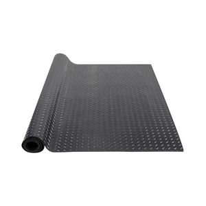 Piastra diamantata per pavimenti in gomma rotolo 3mm X 4ft X 10ft tappetino da Garage facile da pulire per auto Garage industria palestra-gomma nera SBR - Product Image 1