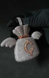 Colgante de Plata 925 con diseño de Bolsa de Dinero con Alas, estilo Hip Hop, personalizado, bicolor, con incrustaciones de circonitas, estilo Bling para raperos, de moda - Product Image 3