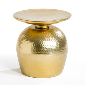 Modern Gold Hammered Metal Cylinder <b>Stool</b> Contemporary Home Furniture Handmade Living Room Decor <b>Stool</b> & <b>Ottomans</b> - Product Image 3
