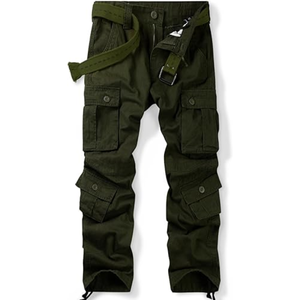 กางเกงคาร์โก้ลำลองผู้ชาย ผ้าฝ้าย 100% ระบายอากาศได้ดี ทรงหลวม ลายพรางทหาร มี 8 กระเป๋า - Product Image 1