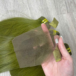 Cabello Humano Vietnamita Color Verde Plátano de Alta Calidad, Super Double Drawn, Precio al por Mayor - Product Image 3