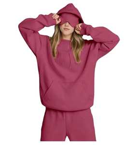 Oversized Printed Fleece Women's Eco-Friendly Hoodie Built-In <b>Eye</b> <b>Mask</b> Front Airplane Mode Travel Design Hidden Pockets Solid - Product Image 2