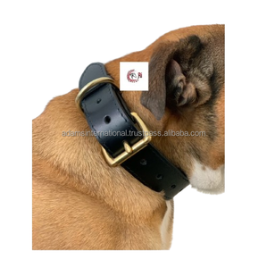 Collier pour chien en cuir véritable de qualité supérieure, respirant, avec couleur personnalisée - Product Image 1