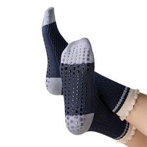 Wholesale <b>Custom</b> Logo Embroidery Stripped Pilates Women Cotton Non-slip <b>Grip</b> <b>Socks</b> <b>Custom</b> Logo Anti-Slip Yoga Pilates <b>Socks</b> - Product Image 2