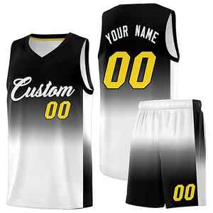 Nouveau maillot de basket-ball pour hommes, short imprimé avec nom et numéro pour adultes, uniforme de basket-ball respirant 100% Polyester - Product Image 3