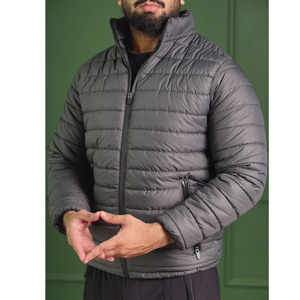 Twin <b>City</b> Breathable <b>Comfortable</b> Men's Hooded Bubble Jacket-Eco-Friendly Waterproof Windproof Winter Casual Fashion Customizable - Product Image 2
