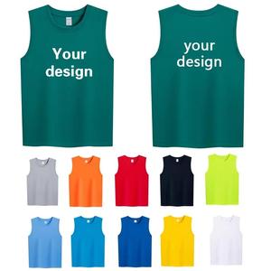 Camiseta sin Mangas Personalizada GURUNA-Z-INDUSTRY para Hombre, 100% Algodón, Transpirable, Cuello Redondo, Color Sólido, Estilo Casual Urbano, Diseño Estampado - Product Image 1