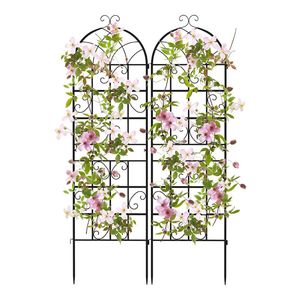 2/4 Pack 71x20 Inch Metal Garden Trellis for Climbing Plants Eco-Friendly <b>PVC</b>-Coated Wrought Iron <b>Fence</b> for Outdoor Houses - Product Image 1