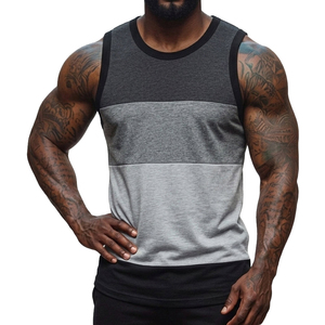 OEM Wholesale Price Blank Gym Wear Mens Contrast Trim Muscle Tank Color Block Sleeveless <b>Athletic</b> Fit Training Tank Tops For Men - Product Image 6