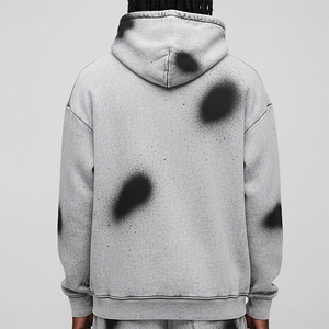 High Quality Autumn Front Embroidered Shoulder Oversized <b>Black</b> Stonewashed Plain Dyed Eco-Friendly 100% Cotton Knitted <b>Fleece</b> - Product Image 6