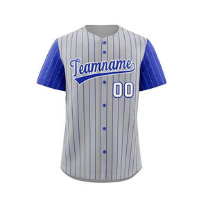 Maillot de baseball personnalisé OEM en soie imprimée, col en V, pour l'été, séchage rapide, respirant, antibactérien, coupe confortable, haute qualité - Product Image 6