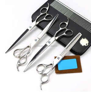 ASAP Dog Grooming Scissors <b>Set</b> Right-Handed Long Handle Stainless Steel Comfortable Handle Durable Razor Edge Hand Cutting - Product Image 1