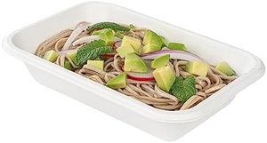 Contenant alimentaire biodégradable en bagasse écologique, emballage jetable pour repas, 1000 ml, couvercle anti-fuite pour fêtes, restaurants, cafés - Product Image 1