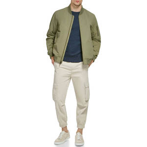 Blouson Bomber Homme Slim Fit en Cuir Véritable Suède Personnalisé OEM Zippé Tendance Hiver Décontracté - Product Image 1