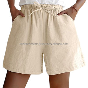 Pantalones cortos activos para mujer con cordón Cintura media Bolsillos lisos-Streetwear Estilo casual Transpirable y diseño simple - Product Image 1