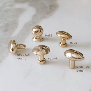 Unlacquered Brass Cabinet Pull Knob with Classic Rounded Shape for Kitchen <b>Cupboards</b> Drawers Dressers and Furniture - Product Image 4