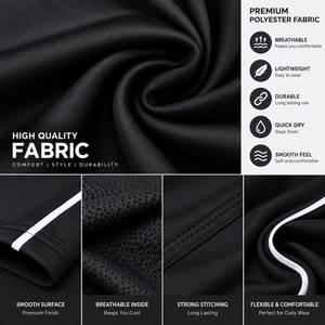 Survêtement zippé coupe-vent noir pour homme avec imprimé rayures blanches, col montant, logo frontal, coupe régulière, style sportif, idéal pour l'hiver - Product Image 6